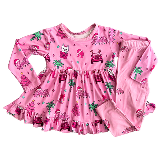 Deck the Palms Bamboo Peplum & Leggings