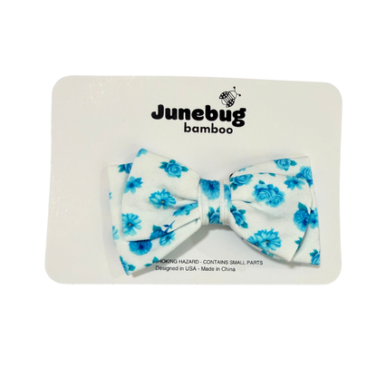 Blue Belles Bamboo Bow & Clip