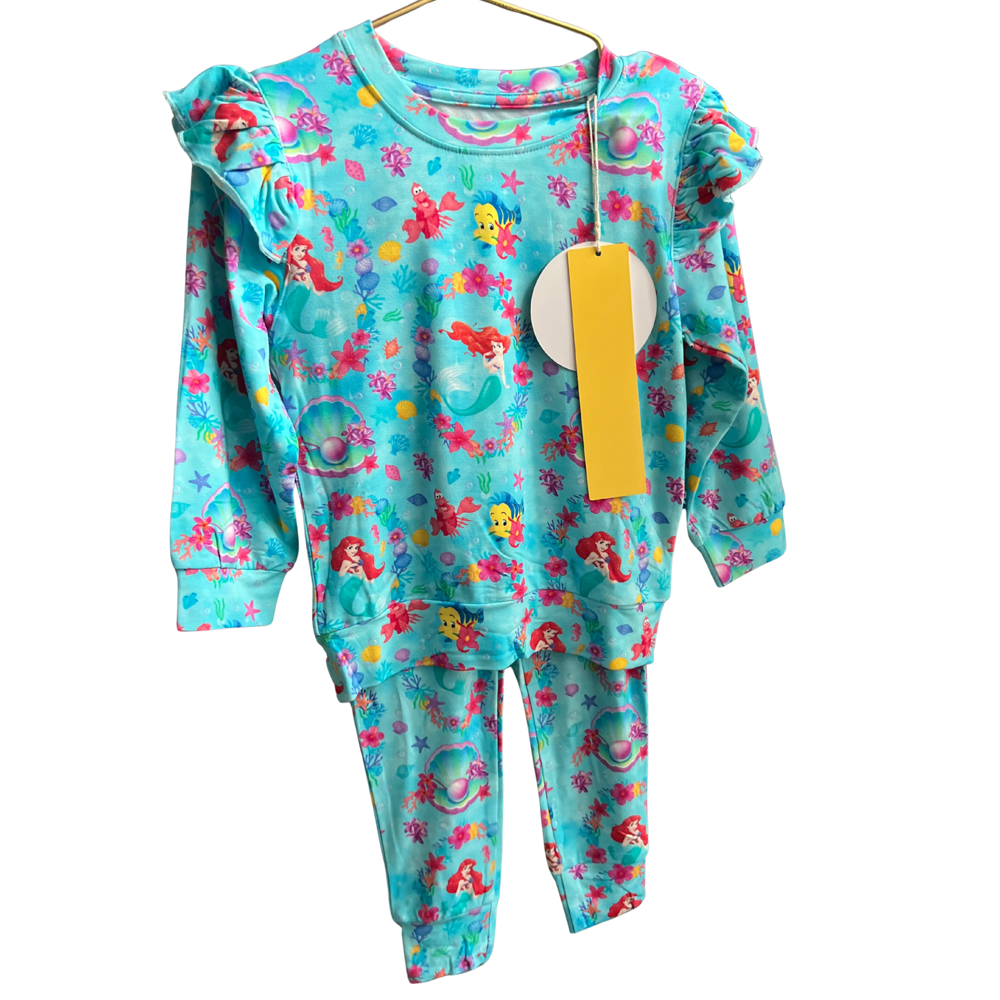 Tidewater Teal Bamboo Ruffle Terry Set
