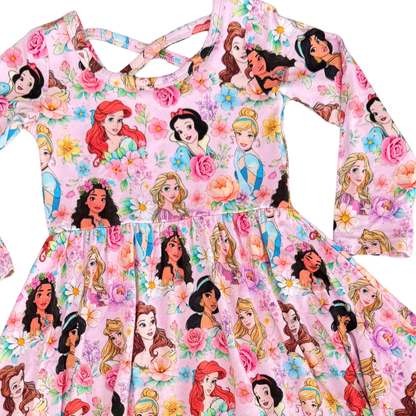 Garden of Queens Long Sleeve Twirl Dress