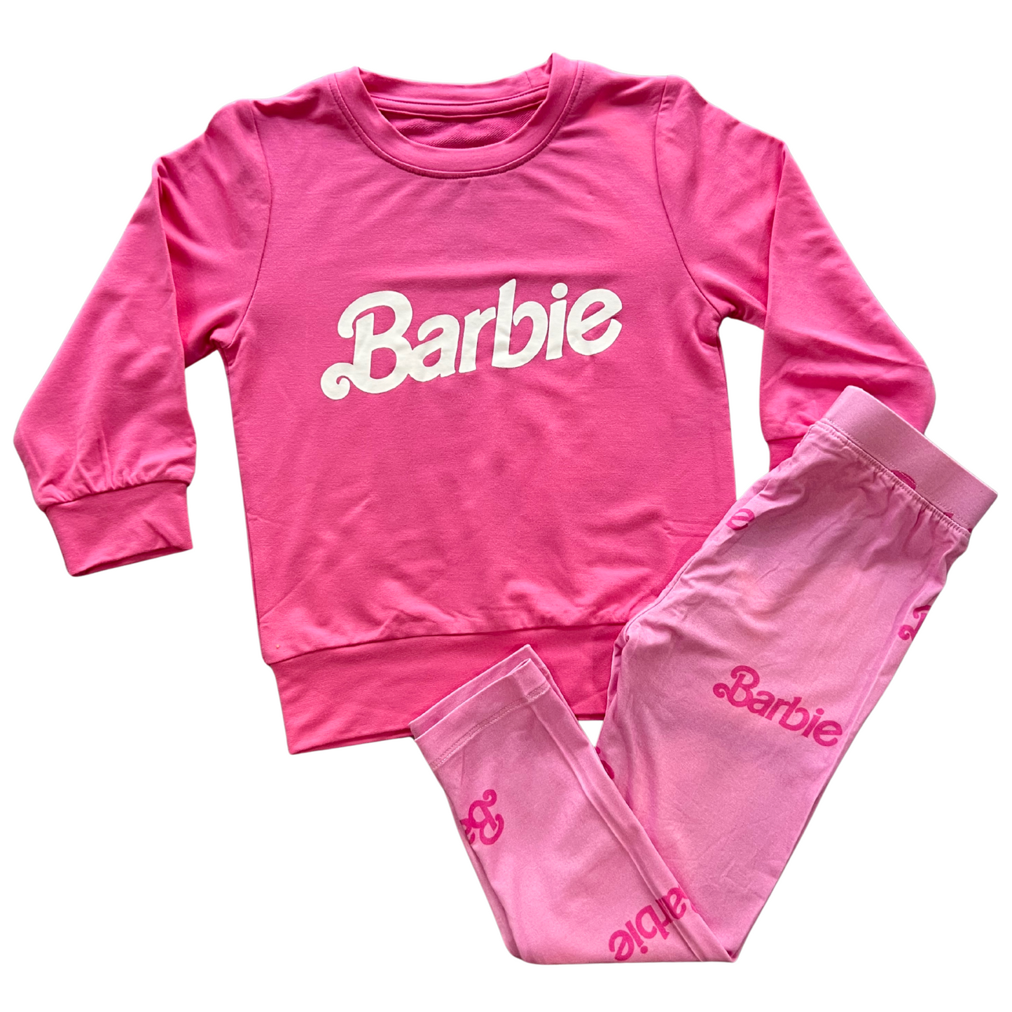 Pretty in Pink Bamboo Crewneck Top and Leggings Set