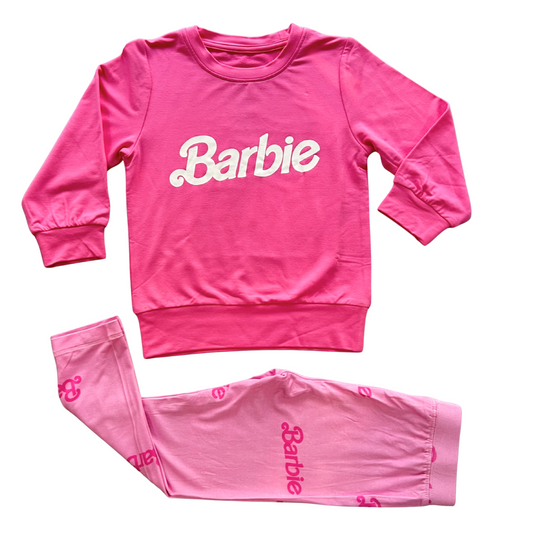 Pretty in Pink Bamboo Crewneck Top and Leggings Set