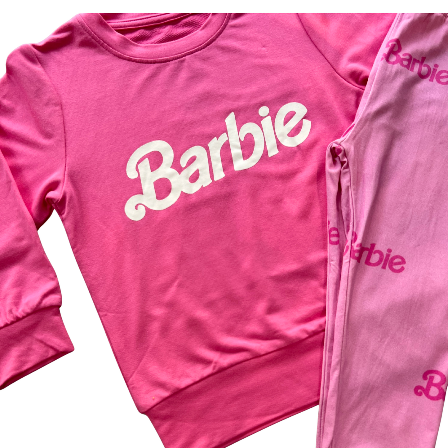 Pretty in Pink Bamboo Crewneck Top and Leggings Set