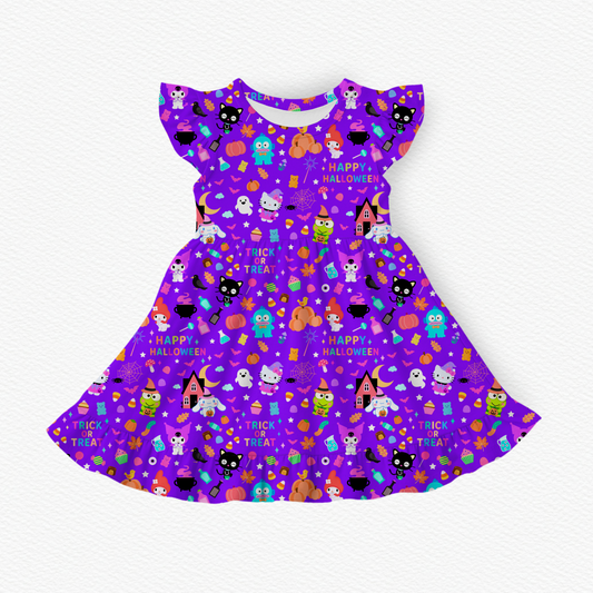 PRESALE Midnight Meow Short Sleeve Twirl Dress