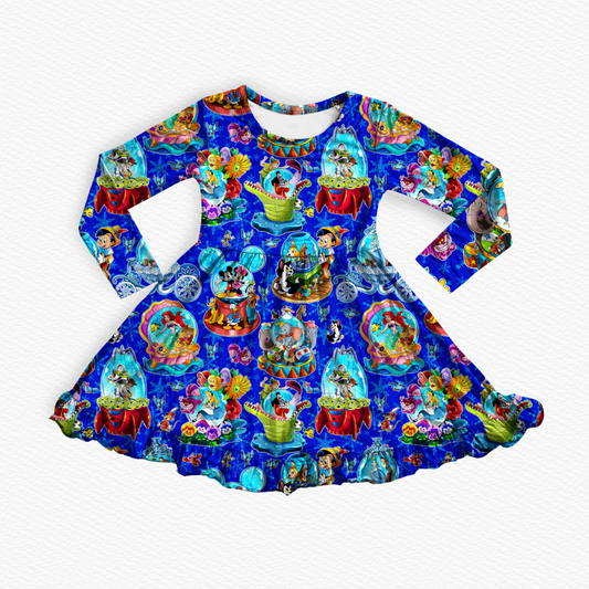 PREORDER Snow-shakers Bamboo ruffle twirl dress