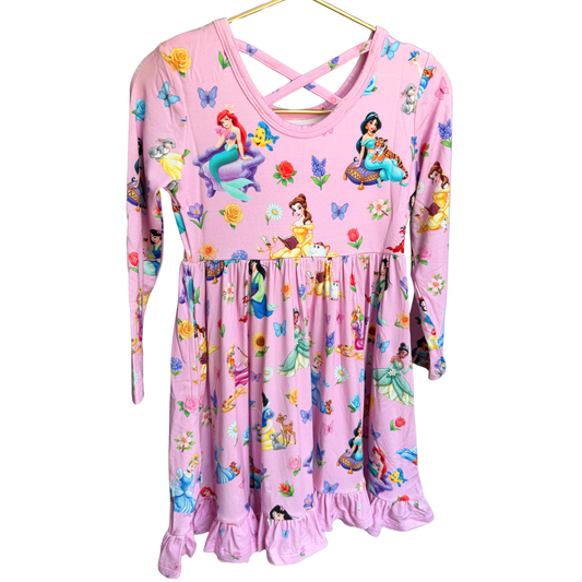 Pink Princess Garden Long Sleeve Twirl