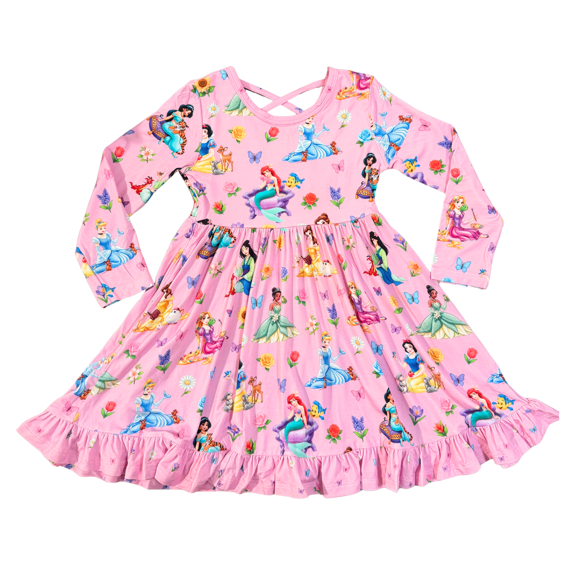 Pink Princess Garden Long Sleeve Twirl